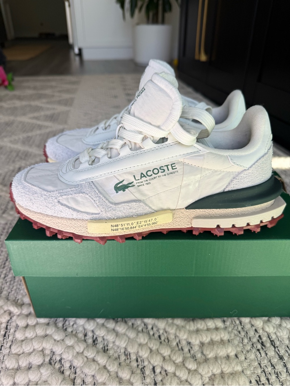 Lacoste Elite Active 125 2 SFA Off White Dark Green Size 7